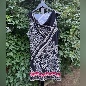 Black & White Drop Waist Top